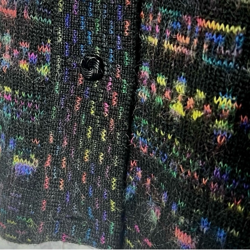 ⭐️ Country Shop 80s WOOL MOHAIR Intarsia Knit Button Up Cardigan Sweater Unisex - Picture 6 of 10